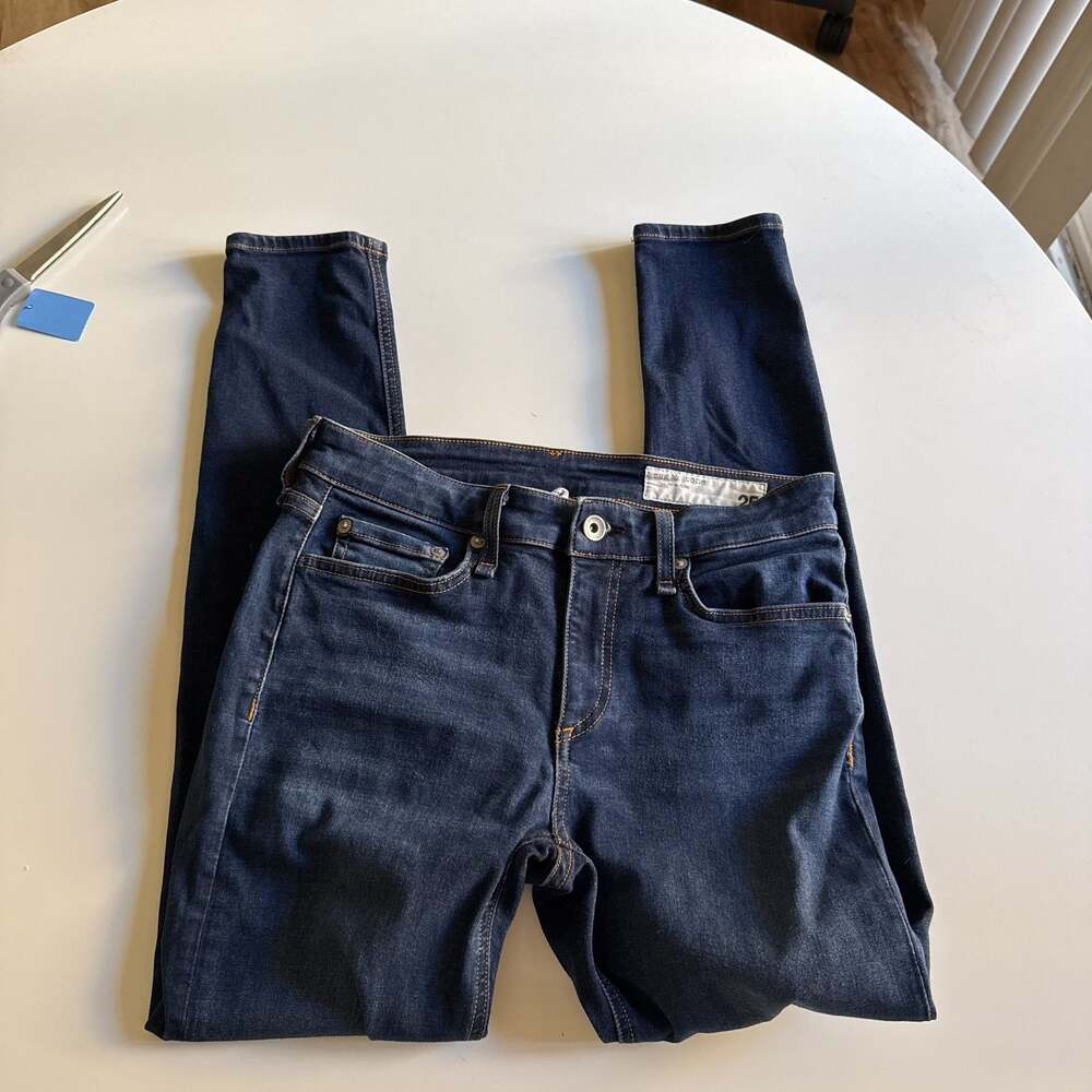 Rag & Bone High Rise Skinny Jeans Dark Blue Size 29